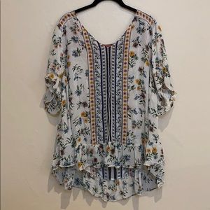 Lucky Brand Floral Blouse Plus-size